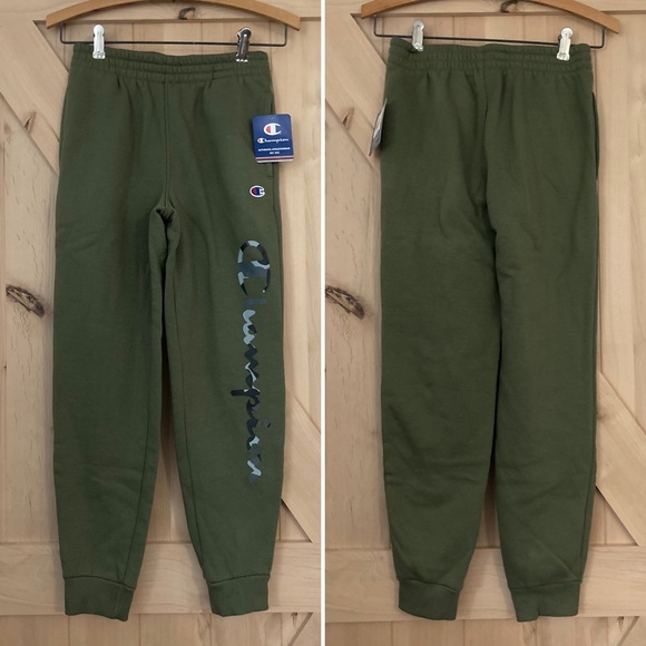 Champion Other - Boys Medium Champion Sweatpants Olive Green w/Camouflage Logo NWT